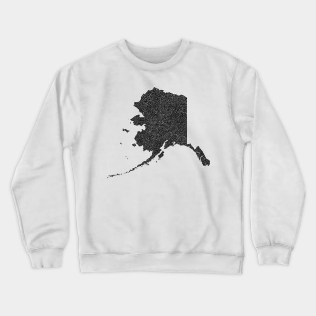 Alaska Map Design with Borders Crewneck Sweatshirt by Naoswestvillage